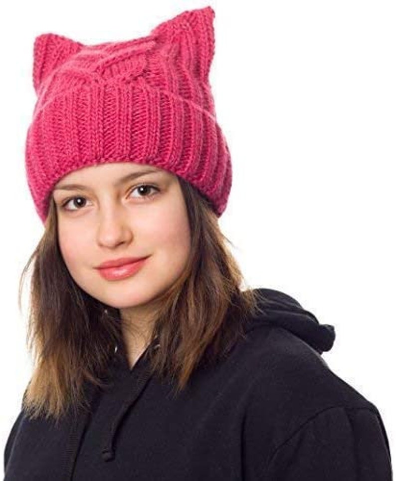 Pink Cat Hat Fleece Linedcat Earspussy Hatcat Hatear Etsy