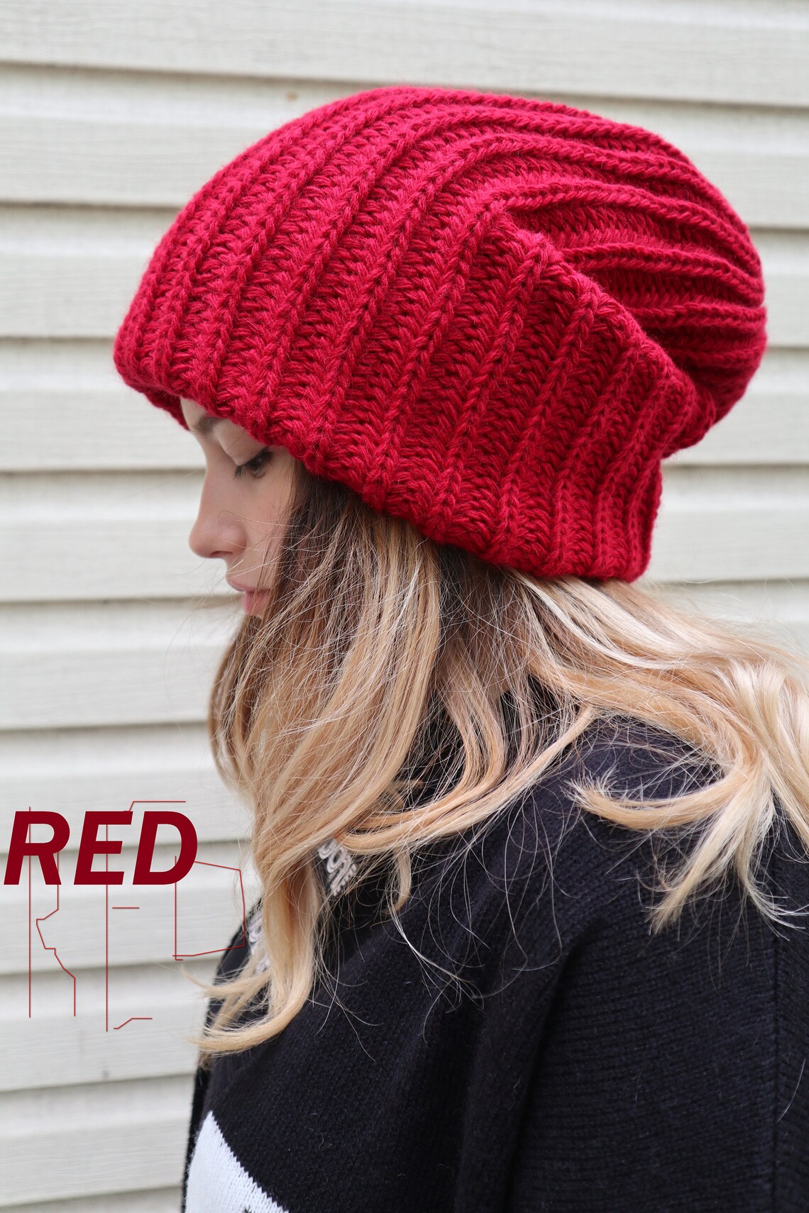 Dreadlock beanieOversized slouchy beanieChunky knitted Etsy