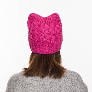 Pussy hat-Cat hat-Pink Pussy hat-Pink pussyhat-Pussy hats-Cat ear hat-Cat ears hat-Gift for her-Pussy cat hat-Resistance hat-Womens March image 3