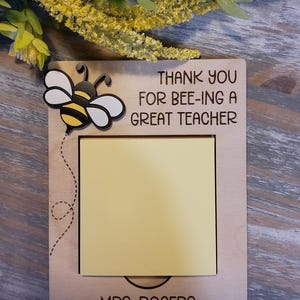 Personalized Teacher Sticky Note Holder
