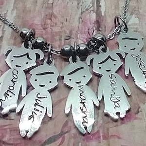 Mutter Kinder Silber Charms, Monogramm, Kinder Charms, Namens charms, Nana Oma Halskette, Kinder Charm Halskette Charms