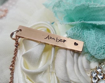 Rose gold Skinny Name BAR necklace, Personalized name Bar name Necklace, Personalized name necklace, Family Necklace, Monogramming necklace