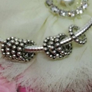 Charm bracelet Holds large hole beads, Holds  style beads and charms, European Charm Bead designed to fit your threaded Bracelet