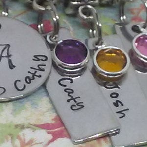 Hand Stamped, Name, Monogrammed,Charms, name tags, kids names,birthstone, European charm beads style bracelet