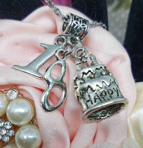 Happy Birthday Charm Necklace Charms Birthday Cake Charm Necklace