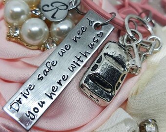 Drive safe keychain, Drive Safe I Love You *Customizable* keyring Initial keyring, Your message keychain. drive safe heart keychain,