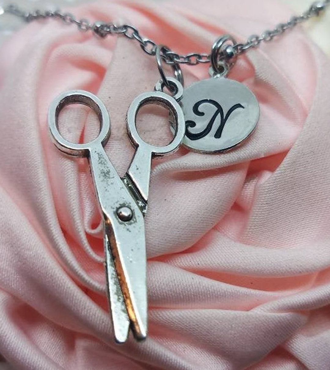 Hairdresser Necklace, Initial or Name Bar Charm Necklace, Hairstylist