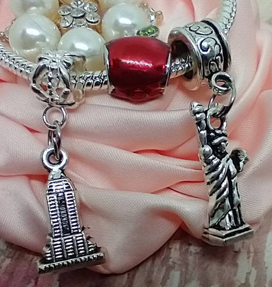 New York Charms for Charm Bracelets 3pc Set the Big APPLE Etsy