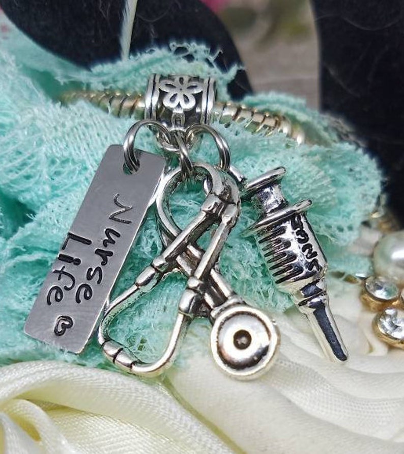 Nurse life charms Nurse fits Pandora charm Stethoscope Etsy
