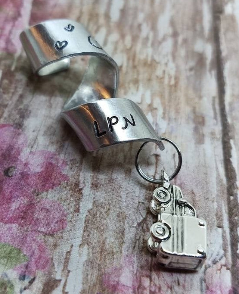 Stethoscope ID tag Stethoscope name tag charm stethoscope charms Stethoscope tag, nurse gift Doctor RVN LPN Vet Tech 3D Ambulance