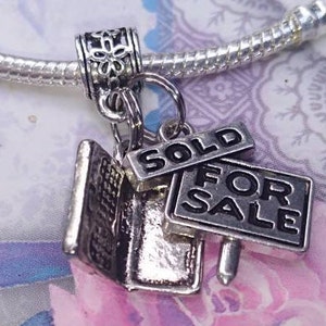 Realtor charm, For sale, Computer Charm bead,  realter  fits European charm bracelets bead