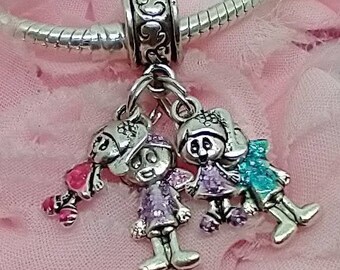 Herz Dangle 28mm Silber European Bead Großloch Modulelement Anhänger Charm Liebe | Anhänger