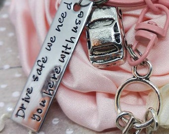 Drive safe keychain, Drive Safe I Love You *Customizable* keyring Initial keyring, Your message keychain. drive safe heart keychain,