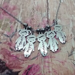 Mutter Kinder Silber Charms, Monogramm, Kinder Charms, Namens charms, Nana Oma Halskette, Kinder Charm Halskette Charms