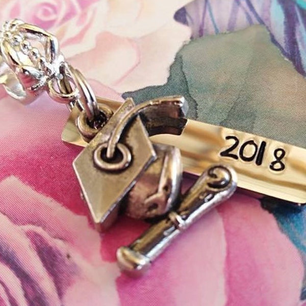 Graduation, add your own year, 2022 or 2023 fit European style charm bracelets,