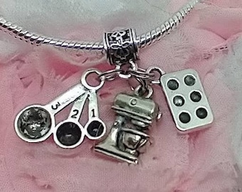 Baker Charm Sterling Silver for Bracelet Chef Hat Cake Pastry Bakery Kitchen Baker Charm Sterling Silver for Bracelet Chef Hat Cake Pastry Bakery Kitchen