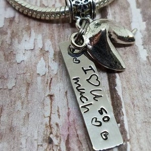 Fortune Cookie,  Charm, Add to a European style bracelet, Fortune Cookie Message Charm, add your own message, European bead