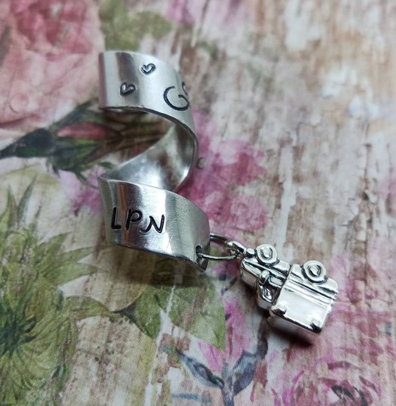 Stethoscope ID tag Stethoscope name tag charm stethoscope charms Stethoscope tag, nurse gift Doctor RVN LPN Vet Tech 3D Ambulance