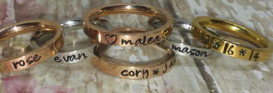 stack ring - etsy Images High Quality Grahic Personalized Stack Rings Wedding Ring Stack Rings - Etsy