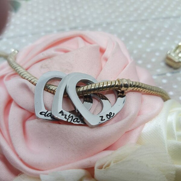 Name Charm Bracelet Etsy