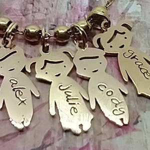 Mutter kinder GOLD Charms, Monogramm, Kinder Charms, Namens charms, Nana Oma Halskette, Kinder Charm Halskette Charms