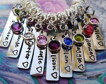 Name Bars, Name Bar charms, Nana charms, Grandma charms, kids name charms, European charm beads, European