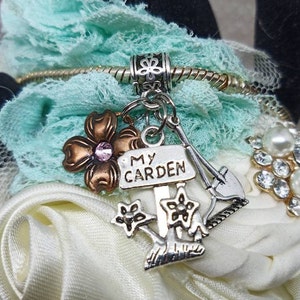 Gardening, Love to Garden charms, charms, Shovel rake charms, fits European charm bracelets, gardening charm,  Garden  charms