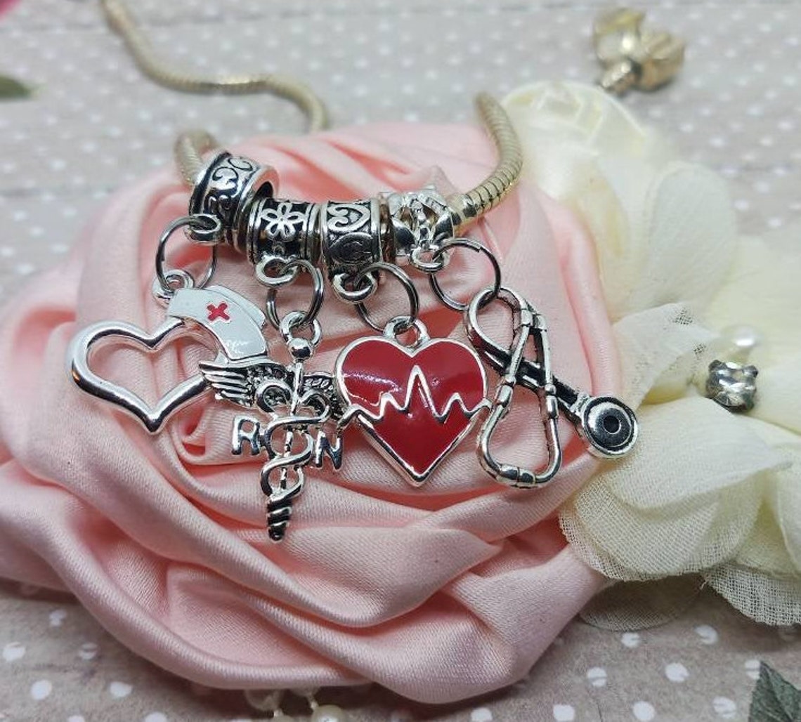 Nurse charms Charms Pandora charms EKG Pandora beads Etsy