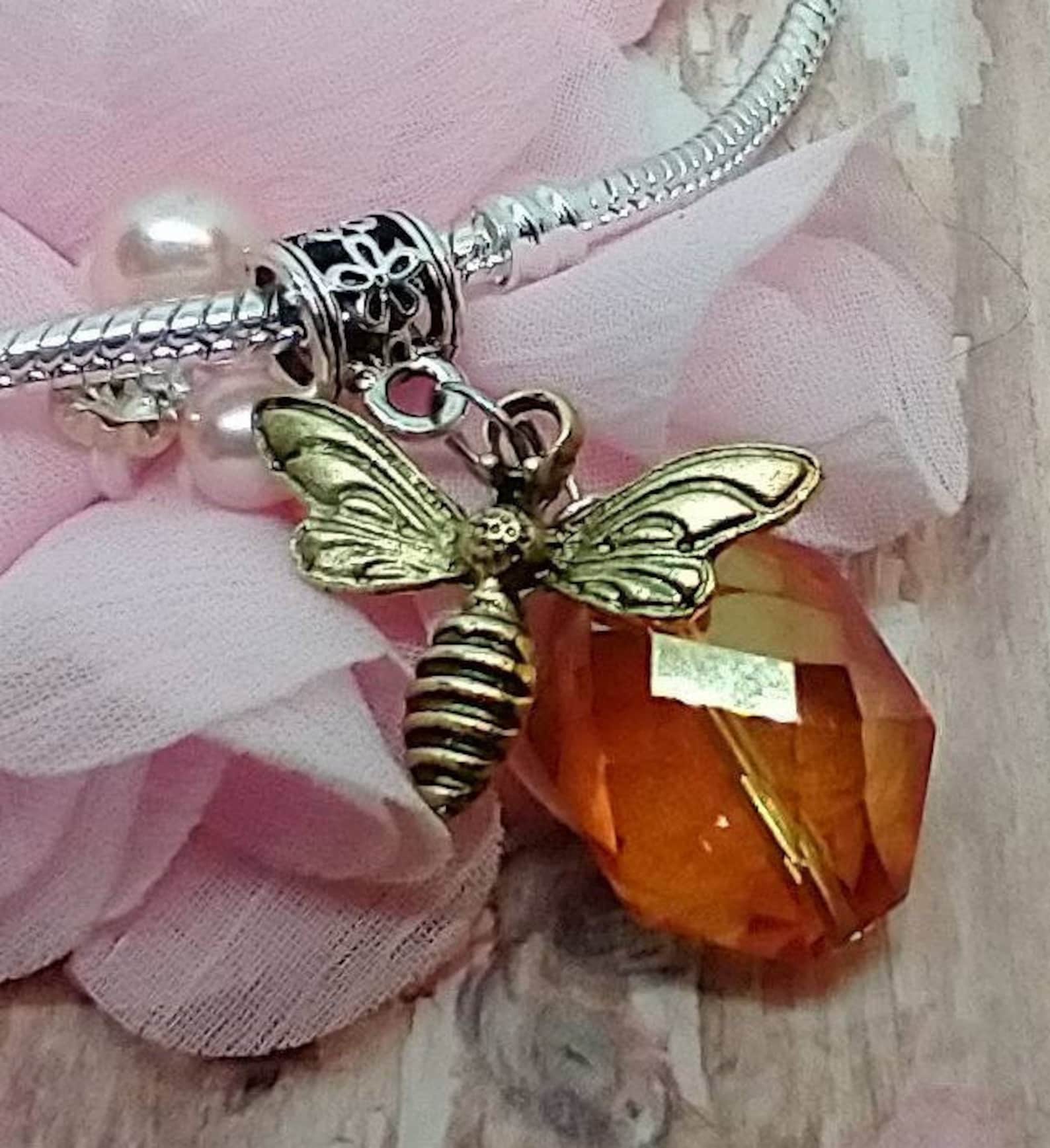 Honey BEE Charm for Snake Chain Charm Bracelet Crystal HONEY - Etsy UK