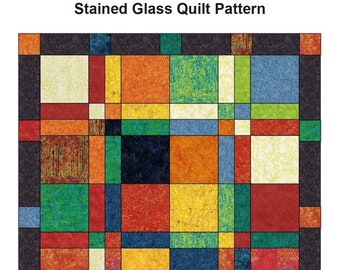 Digital Pattern: Stained Glass Quilt - pre-cut layer cake-friendly fabrics