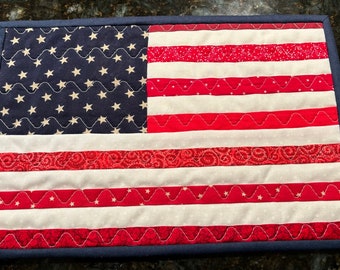 USA Flag Mug Rug Snack Pad Placemat