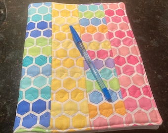 Hexagon colorful journal cover - reversible