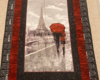 Gift a Paris quilted throw, wheelchair coverlet, wall hanging, or decor