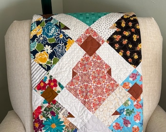 Colorful International Sisters quilted quilt or throw