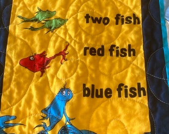 Dr. Seuss retro quilt as a gift throw or coverlet