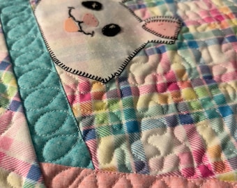 Easter bunny plaid table topper or wall hanging