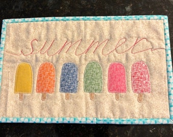 Summer Popsicle Mug Rug Snack Pad Placemat