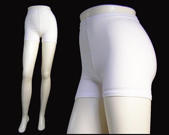 white lycra hot pants