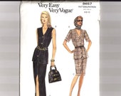 Vintage Vogue Pattern 8657 Skirt Vest Jacket Miss Size 6-8-10 UNCUT