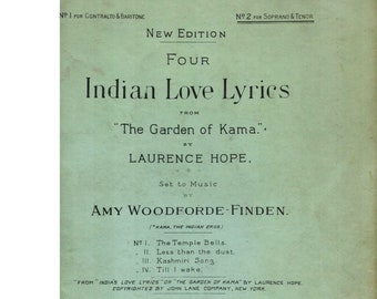 Vintage Sheet Music 4 Indian Love Lyrics L Hope A Woodforde-Finden 1903