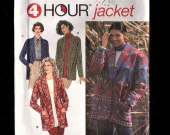 Simplicity Pattern 9163 Women AA 4 Hour Jacket XS S M Casual Unstructured