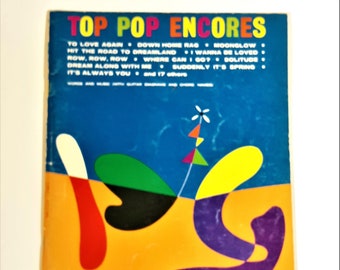 Top Pop Encores Music Book Vocal Piano Guitar 1964 Sheet Music