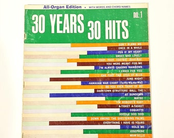 All-Organ Edition 30 Jahre 30 Hits #1 Song Book Words Chord Names 1968 Miller Music