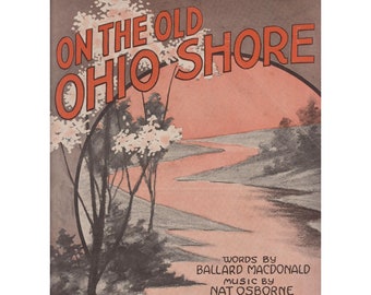 On The Old Ohio Shore 1919 Vintage Sheet Music Piano Vocals