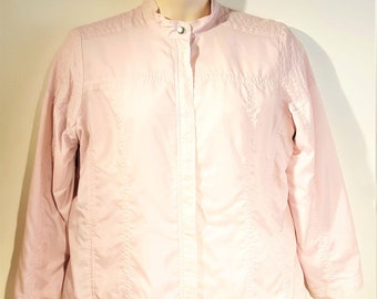 Chicos Zenergy Jacket Women 3 Lined Lightweight Pink Vintage Washable Windbreaker