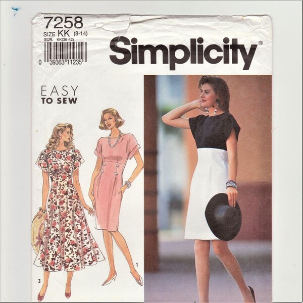 Simplicity Pattern 7258 Women 8-14 Designer Fit and Flare Dress Silhouette Style