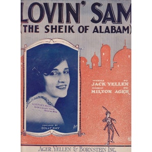 Lovin Sam 1922 Vintage Sheet Music Yellen Ager Kay Piano Vocals