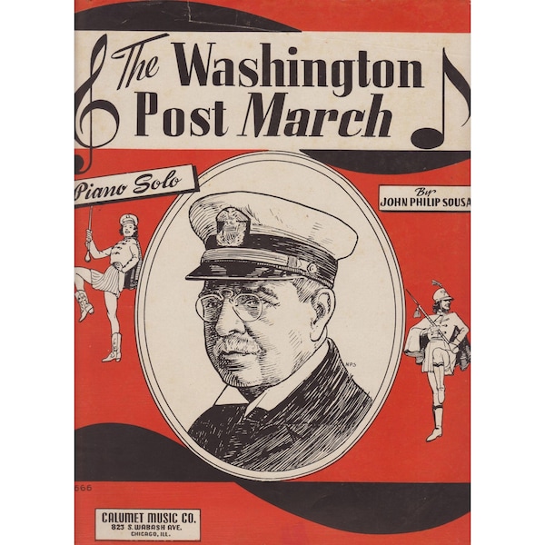 The Washington Post March 1946 Vintage WWII Sheet Music John P. Sousa Piano Solo