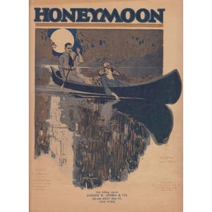 Honeymoon 1919 Vintage Sheet Music Sherwood Arden Piano Vocals