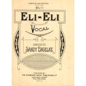 Eli-Eli 1908 Piano Sheet Music Sandy Engelke Jewish Antique